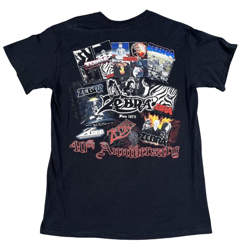 Zebra the Band 2015 40th Anniversary Black Band T-Shirt Sz Medium
